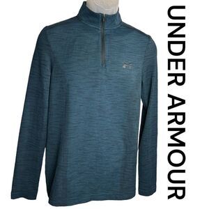 Under Armour Threadborne Heatgear 1/4 Zip Long Sleeve Shirt FITTED Mens Small